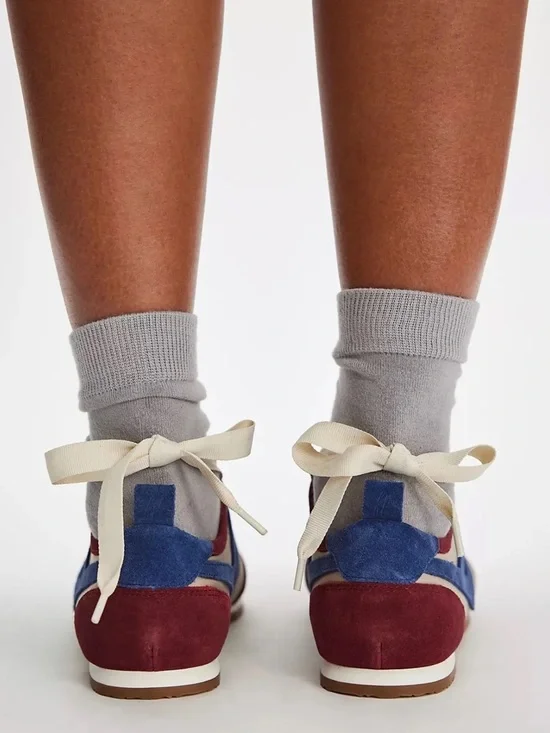 $128! Free People Aces Tennis Hickory Silt Shoes Navy Blue Drawstring SZ 9/40 - Picture 2 of 6